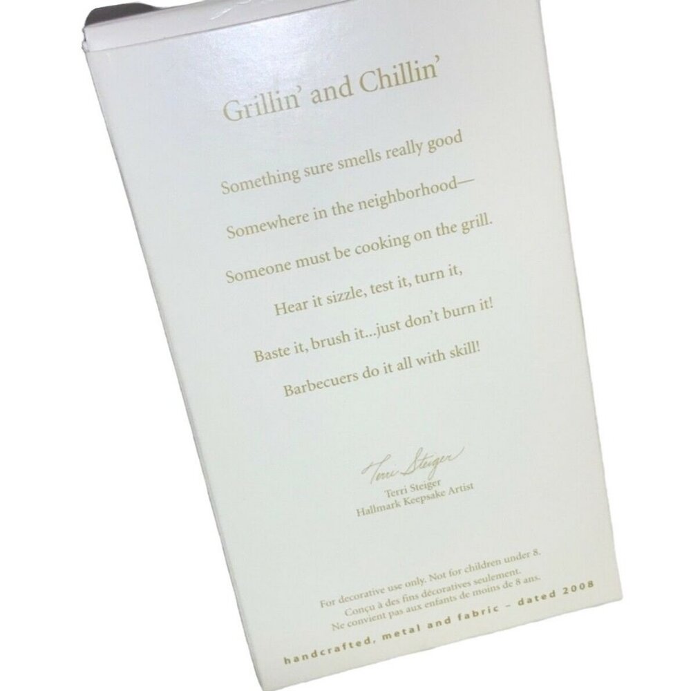 2008 Hallmark Keepsake Ornament Grillin and Chillin  Snowman on Coldman Grill - Picture 7 of 8